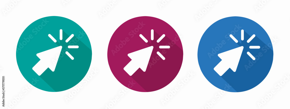 Aufkleber icon for computer cursor vector illustration in flat.