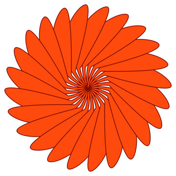 recommend clip art: Circular shape with petals like sun or flower isolated on white. Clipart.