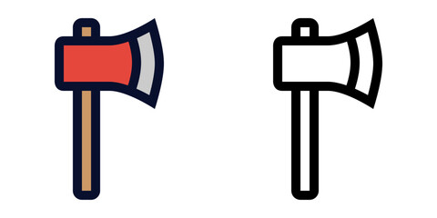 Axe. Color and Line Icons