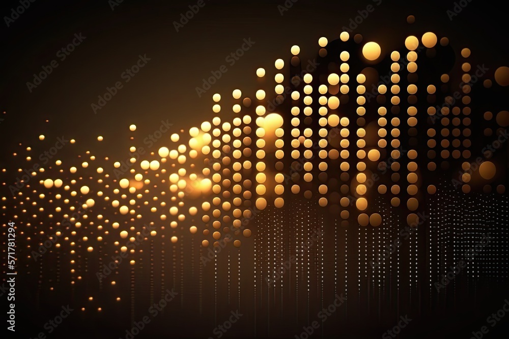 Aufkleber abstract blue or gold dot moving and growing connecting neural network. technology background. digit