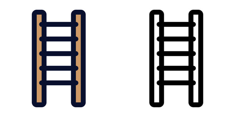 Ladder. Color and Line Icons