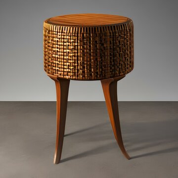 a stool with a curved back and carved legs1, Generative AI
