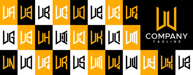 Modern abstract initial UU U letter logo design
