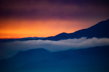 Fototapeta na wymiar Sunset in Tg\he Mountains