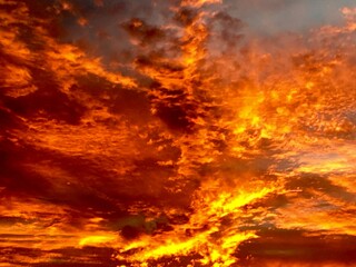 Fototapeta na wymiar Fire in The Sky