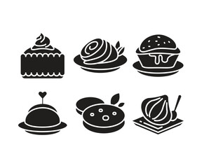 cake and dessert icons set vector illustration