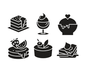 cake and dessert icons set vector illustration