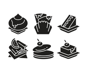cake and dessert icons set vector illustration