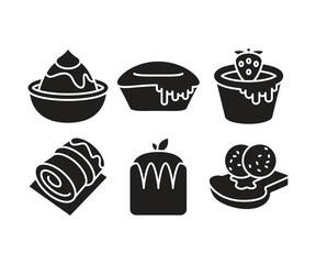 cake and dessert icons set vector illustration