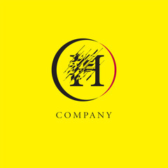 Vector H Logo, Beautiful Logotype for luxury branding. Elegant and stylish broken font design for your company.