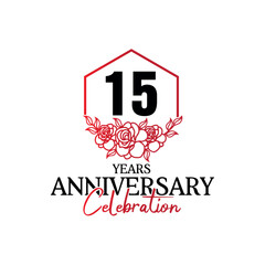 15 years anniversary logo  luxurious anniversary vector design celebration