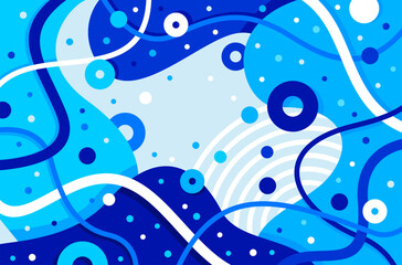Fototapeta na wymiar Modern colorful blue abstract memphis background design