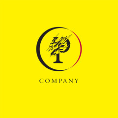Vector P Logo, Beautiful Logotype for luxury branding. Elegant and stylish broken font design for your company.