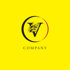 Vector V Logo, Beautiful Logotype for luxury branding. Elegant and stylish broken font design for your company.
