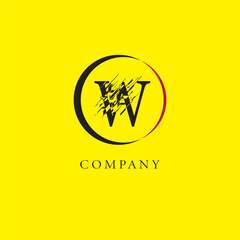 Vector W Logo, Beautiful Logotype for luxury branding. Elegant and stylish broken font design for your company.