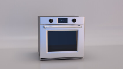A modern oven, made of stainless steel