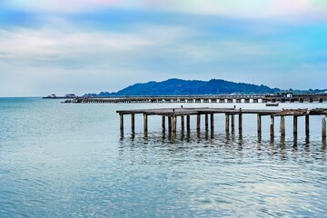 Pier road across to Koh Samet island at Rayong, Thailand.