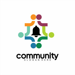 Christian religious community logo design with bell symbol in the middle.