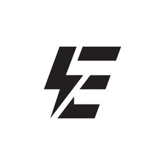 abstract letter E logo electric concept design vector illustration.