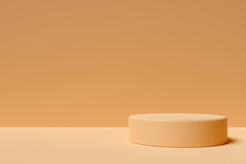 beige podium in 3d render design.