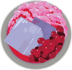 タイ料理「オーエウ」のイラスト(真上)