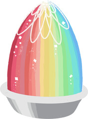 カラフルなかき氷のイラスト