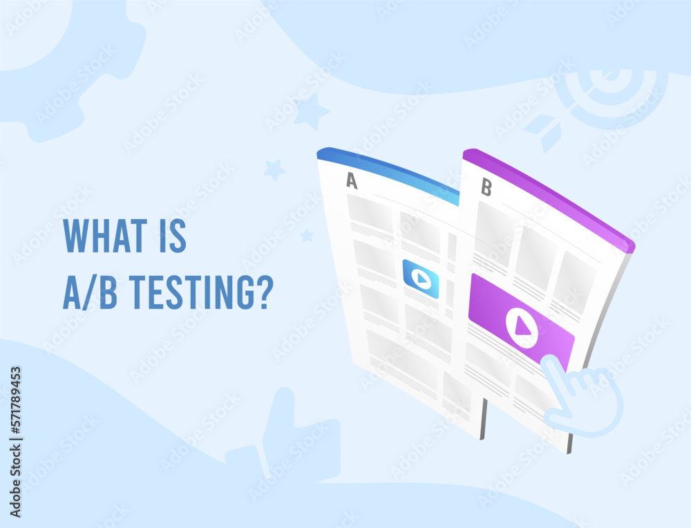 Aufkleber what is ab testing illustration. split a and b test comparison with randomized experiments of ui, ux