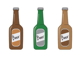 ビール瓶のイラストセット