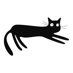 Black Cat Doodle Illustration