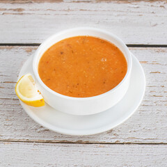 pumpkin soup in a bowl