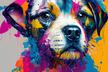 portrait of a dog with eyes