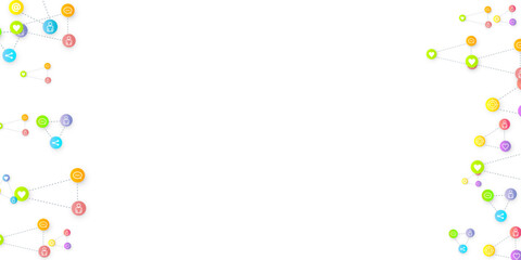 Social media marketing icons internet tags target