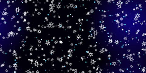Falling Snowflakes seamless pattern flying snow