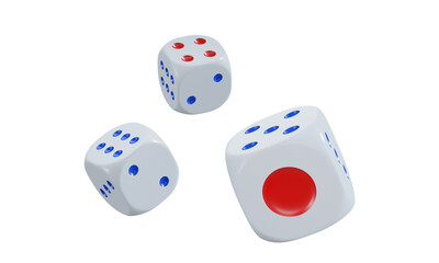 isolated dice for casino or gambling concept