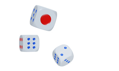 isolated dice for casino or gambling concept