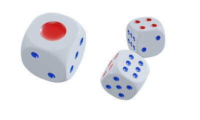 isolated dice for casino or gambling concept