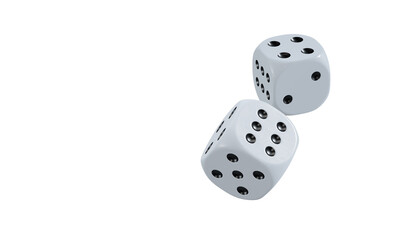 isolated dice for casino or gambling concept