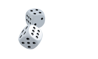 isolated dice for casino or gambling concept