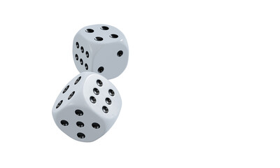isolated dice for casino or gambling concept