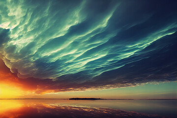Fototapeta na wymiar Wallpaper of cloudscape background. generative ai