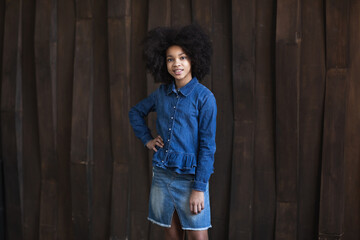 Fototapeta premium Friendly smiling girl with afro hair