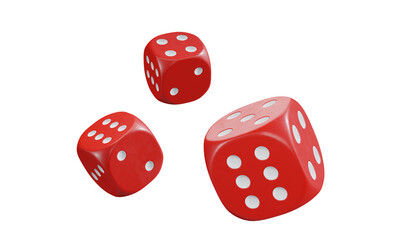 isolated dice for casino or gambling concept - obrazy, fototapety, plakaty