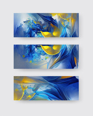 Abstract backgrounds set modern futuristic graphic. Gold, Blue background.