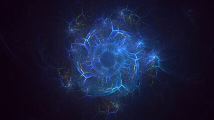 3D rendering abstract colorful fractal light background