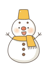 かわいい雪だるまのイラスト