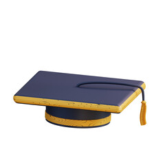 3D illustration of graduation cap
