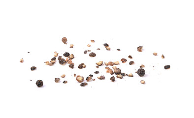 Pepper. Ground black pepper isolated on a white background .