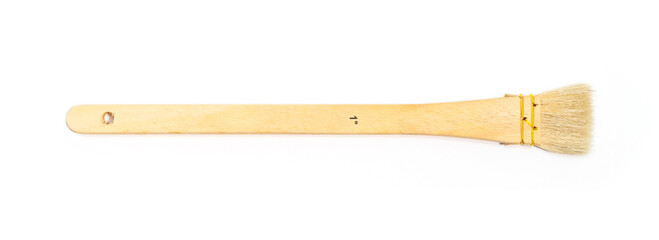 Watercolor wood brushes isolated on white background. Flat brushes.