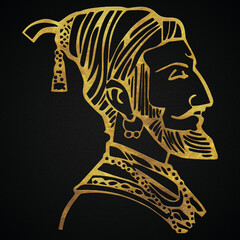 Chhatrapati Shivaji Maharaj Golden Art Design Banner