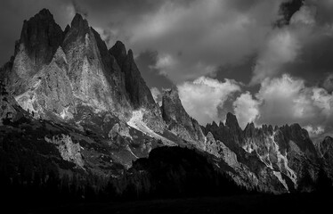 Black and white Dolomites, Italy